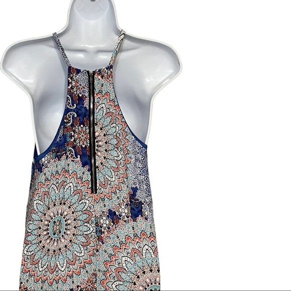 LoveRiche Geometric Paisley Mandala Print Maxi Dress Sleeveless Razorback Halter - Picture 8 of 8